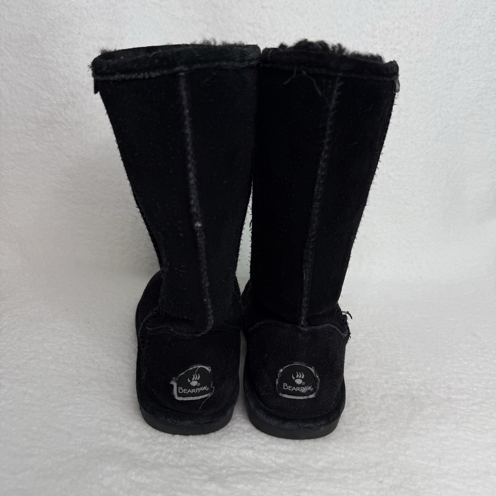 Bearpaw Women's Elle Short Winter Boots Black Size 9 Suede Sheepskin Wool Calf - Picture 6 of 12